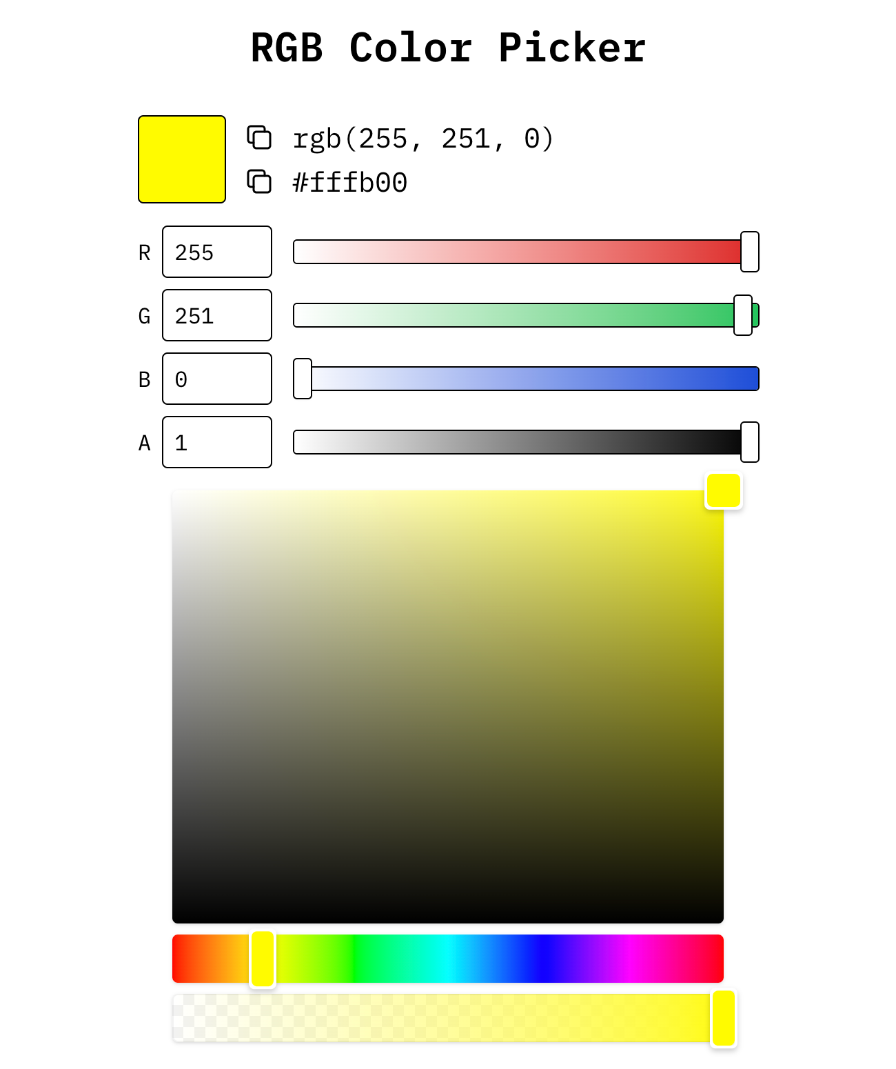 color wheel picker by rgb